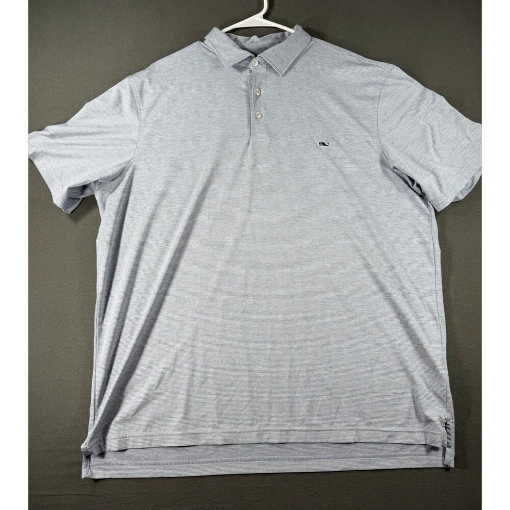 Vineyard Vines OTG On The Go Sankaty Polo Shirt Mens XXL Grey Golf Performance